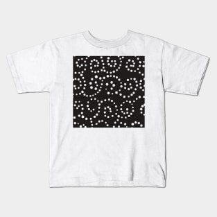 Monochrome Swirls Pattern Kids T-Shirt